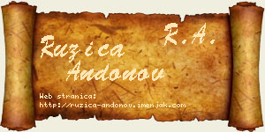 Ružica Andonov vizit kartica